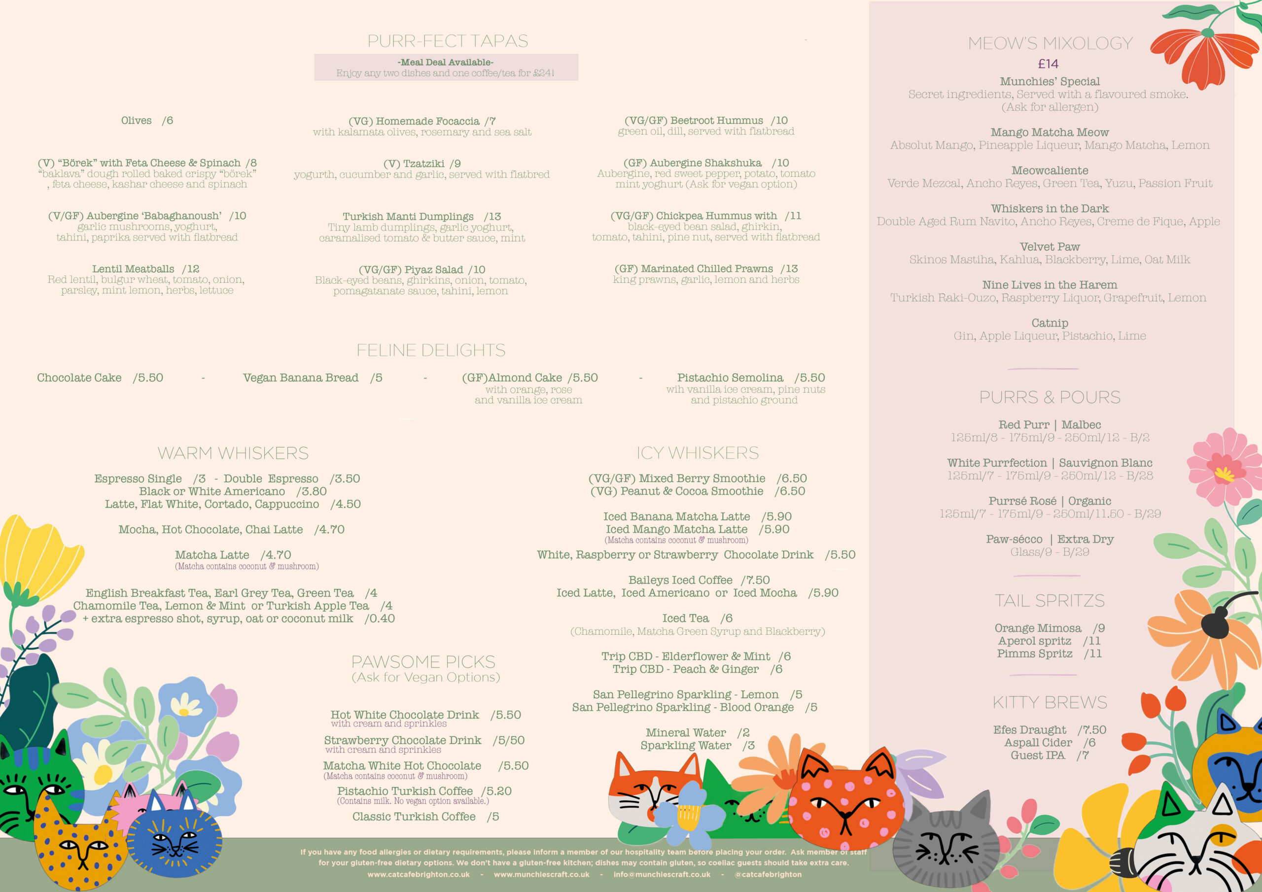 MENU - CAT CAFE BRIGHTON